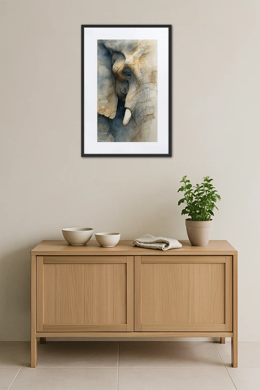 Tableau Aquarelle Elephant Abstrait