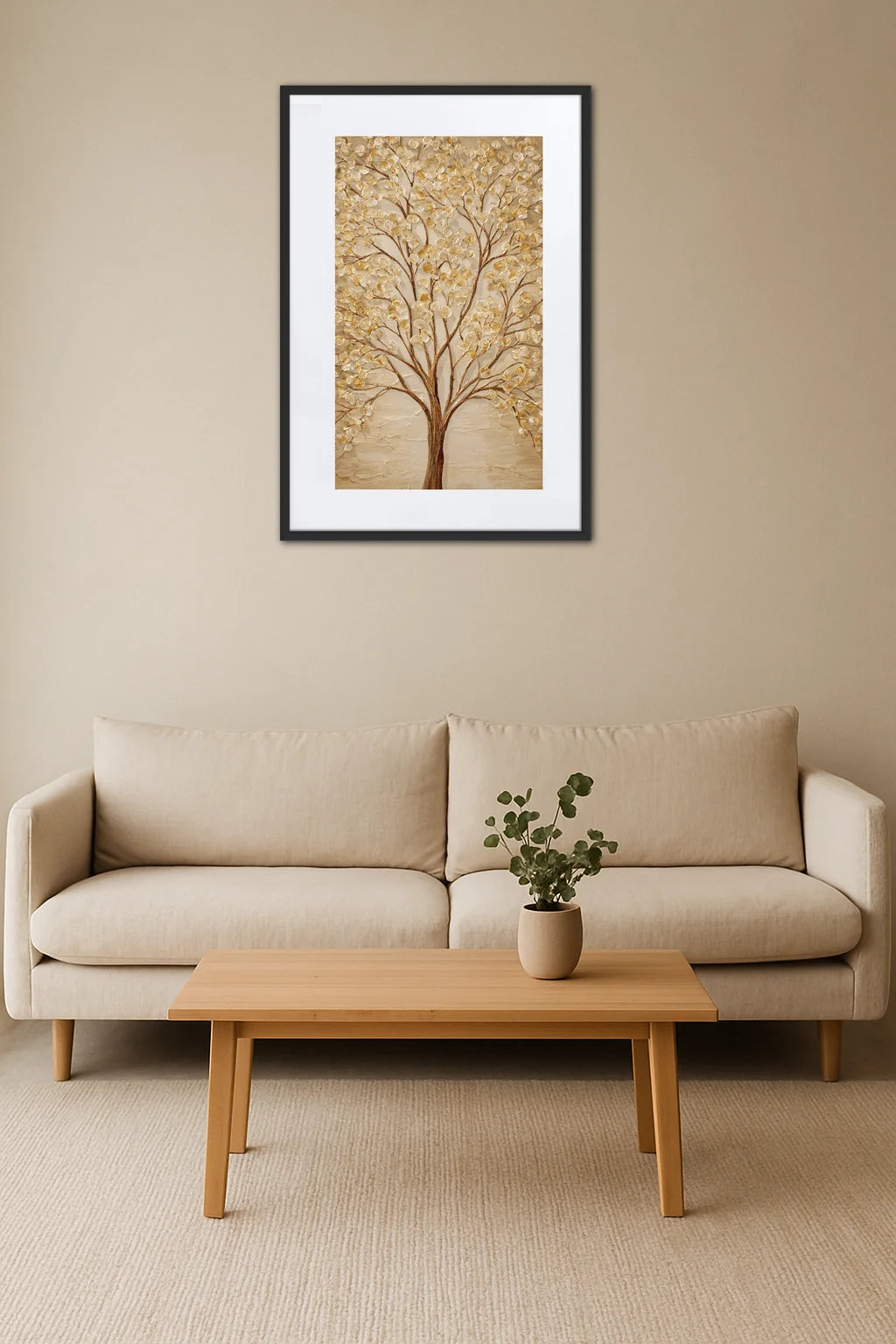 Tableau Arbre Beige