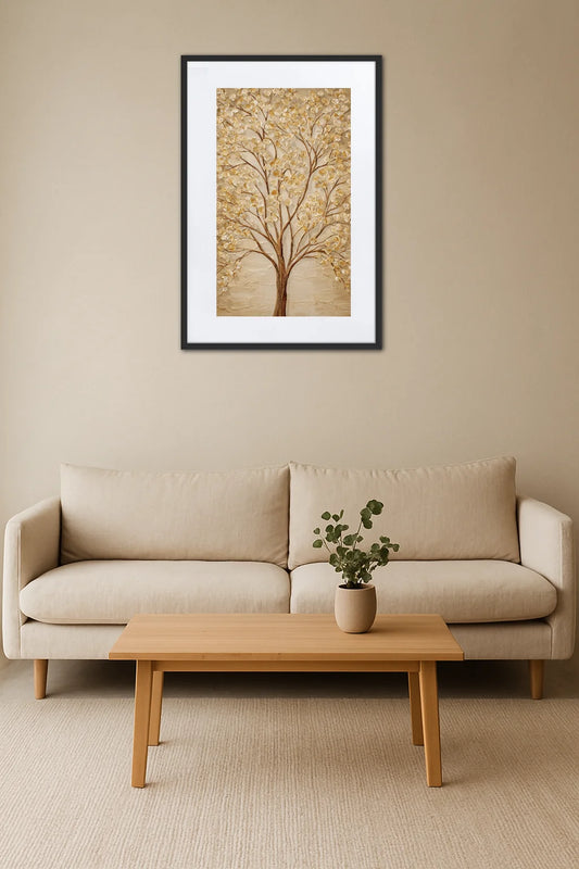 Tableau Arbre Beige