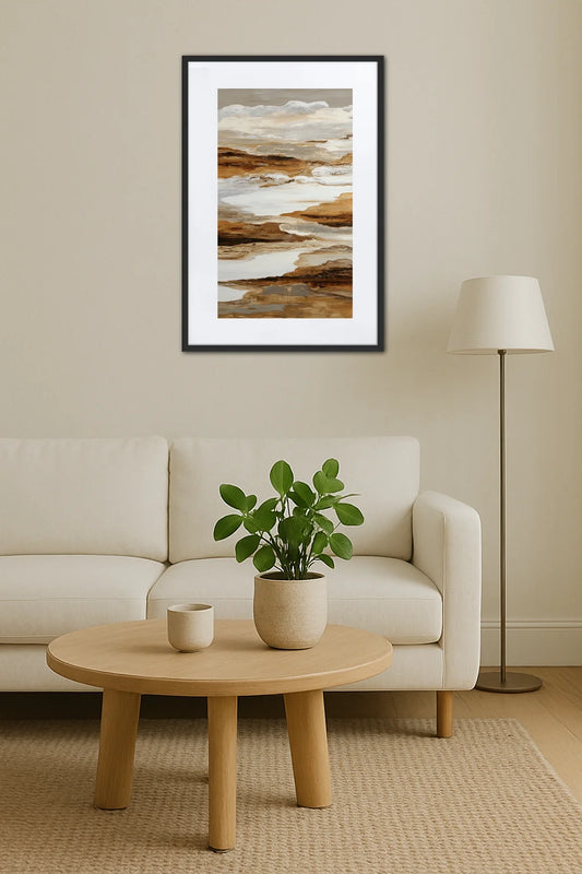 Tableau Beige Blanc Marron