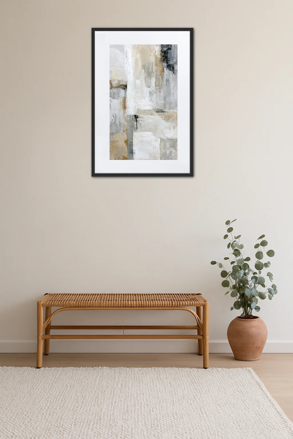Tableau Beige Et Gris