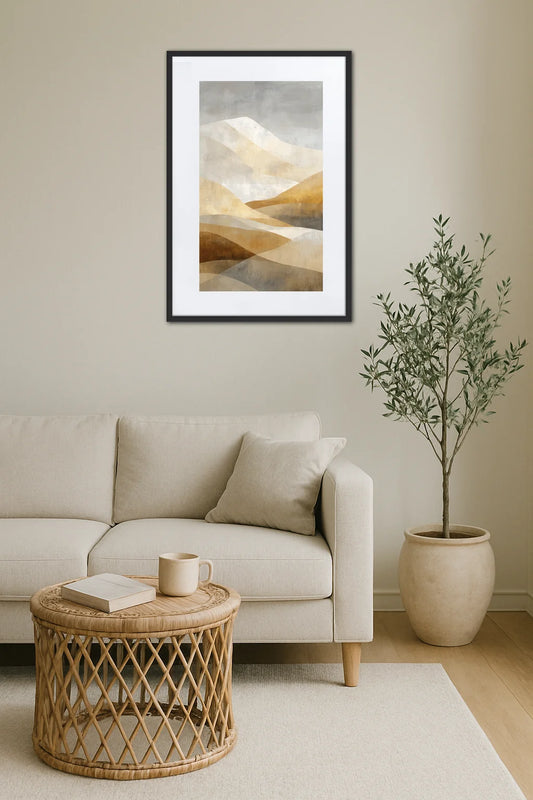 Tableau Beige Et Jaune