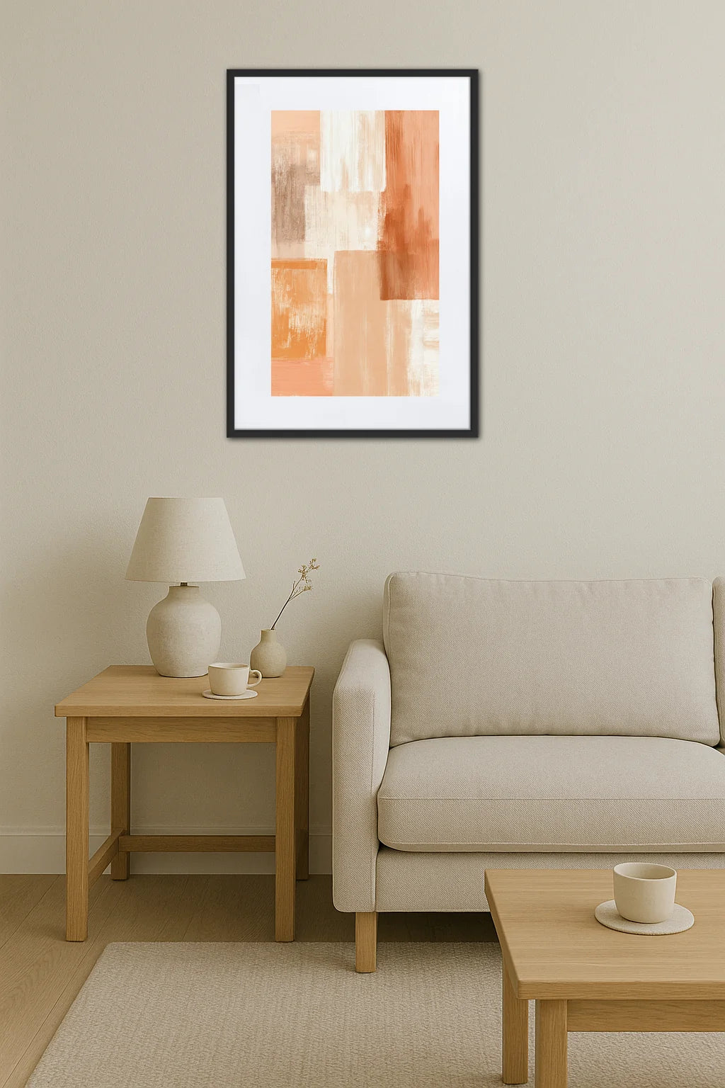 Tableau Beige Et Orange