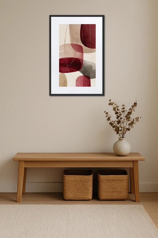 Tableau Beige Et Rouge