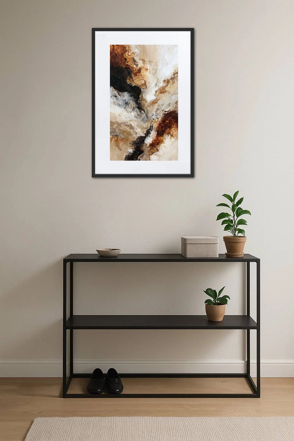 Tableau Beige Marron Noir