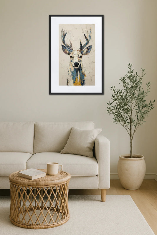 Tableau Cerf Abstrait