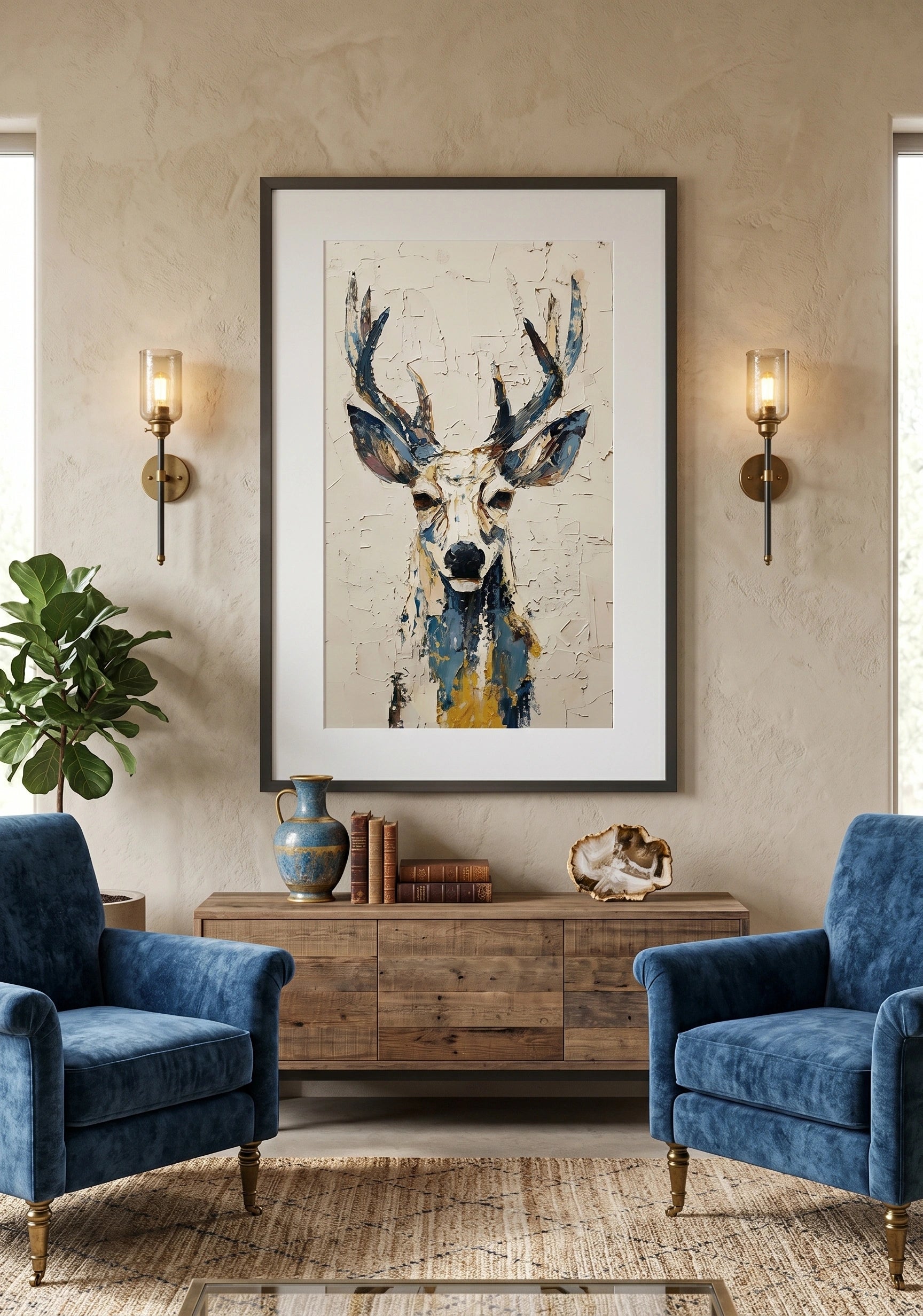 Tableau Cerf Abstrait