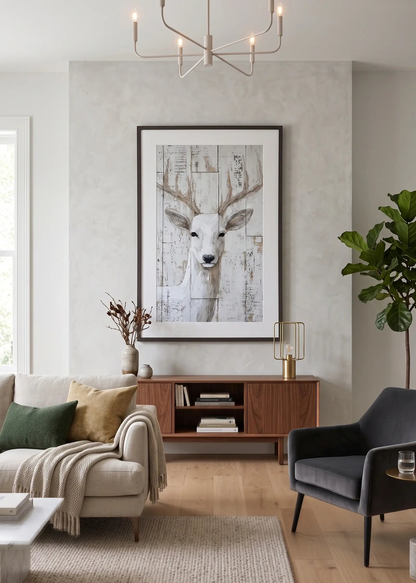 Tableau Cerf Blanc