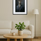 tableau cerf en costume style portrait élégant