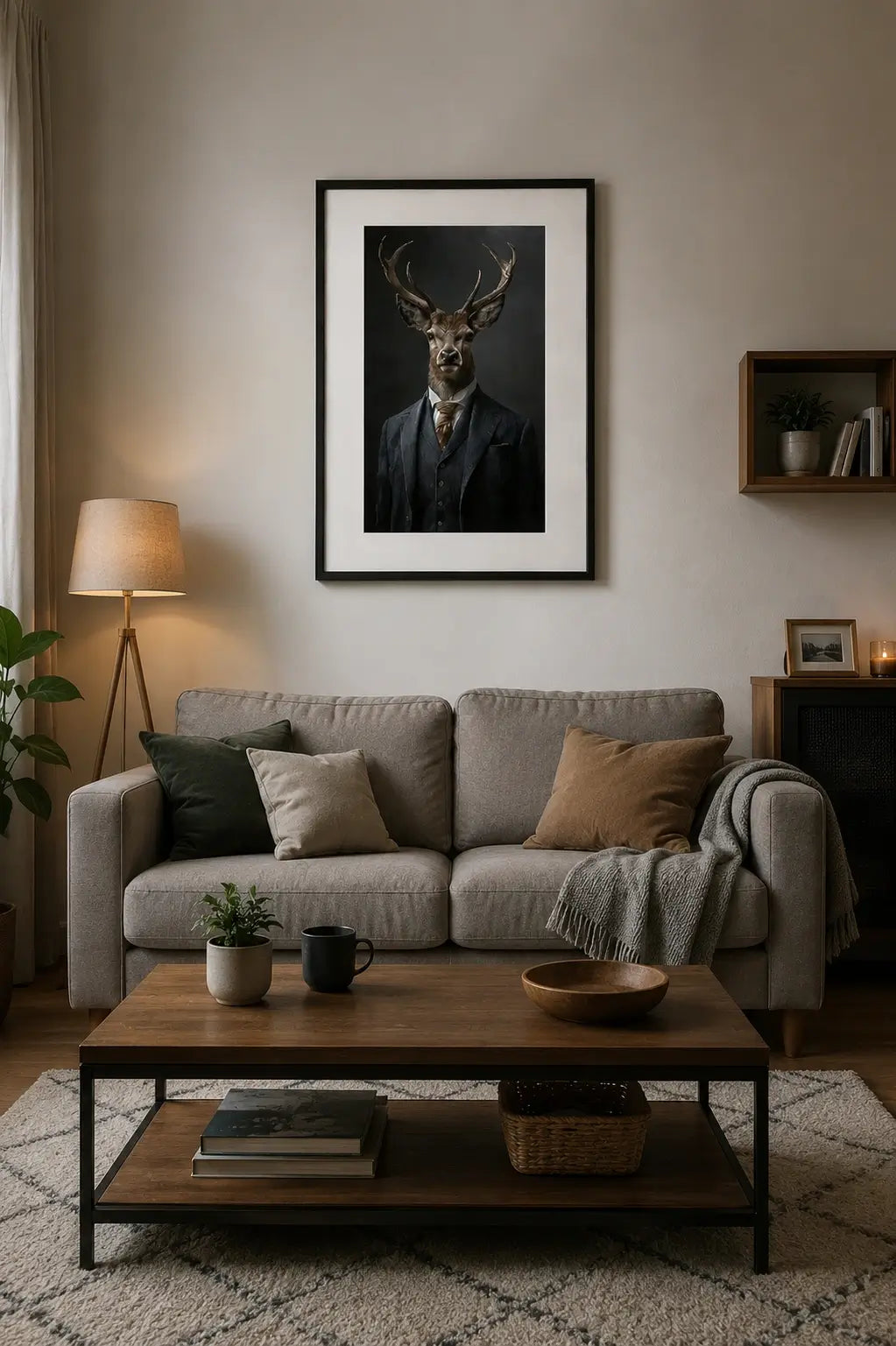 Tableau Cerf en Costume