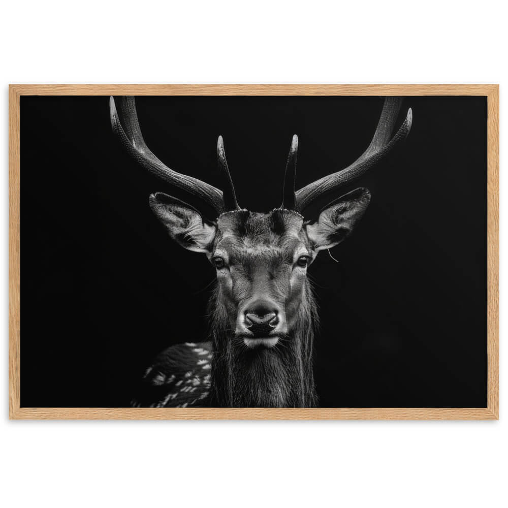 Tableau Cerf Fond Noir