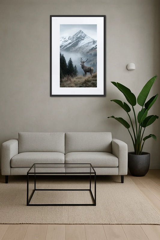 Tableau Cerf Montagne