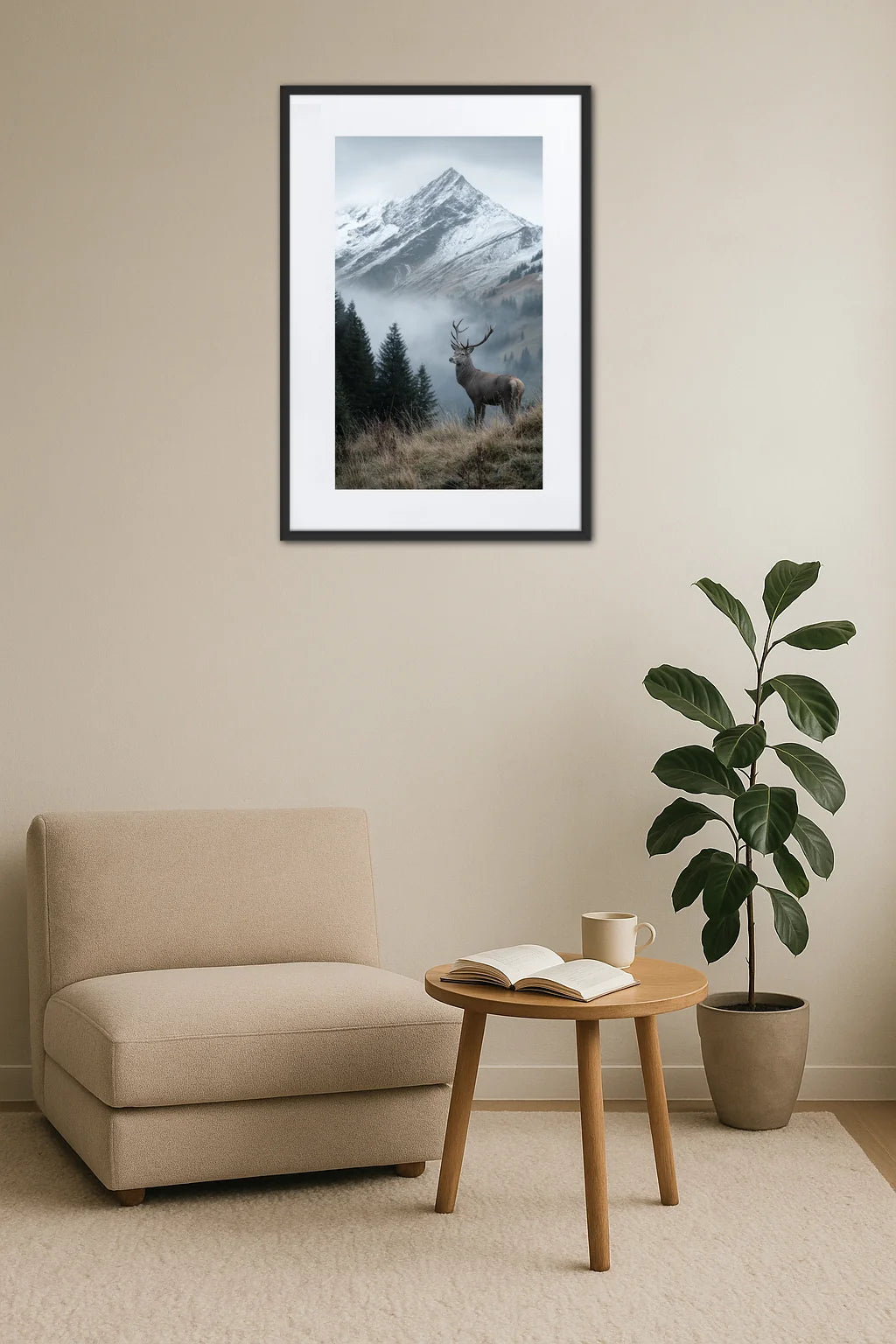 Tableau Cerf Montagne