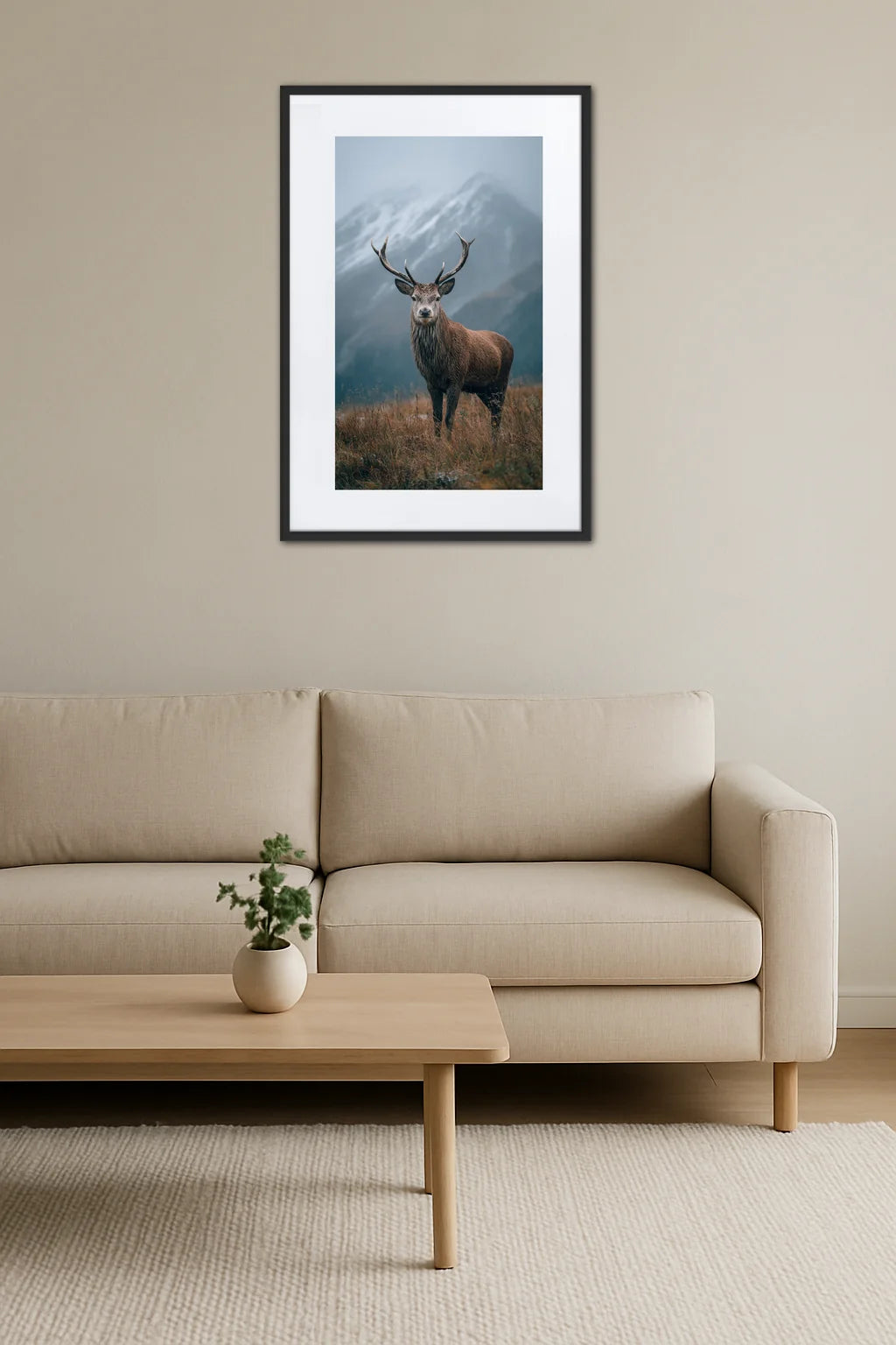 Tableau Cerf Montagne