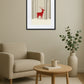 Tableau cerf Noël au-dessus d’un fauteuil beige