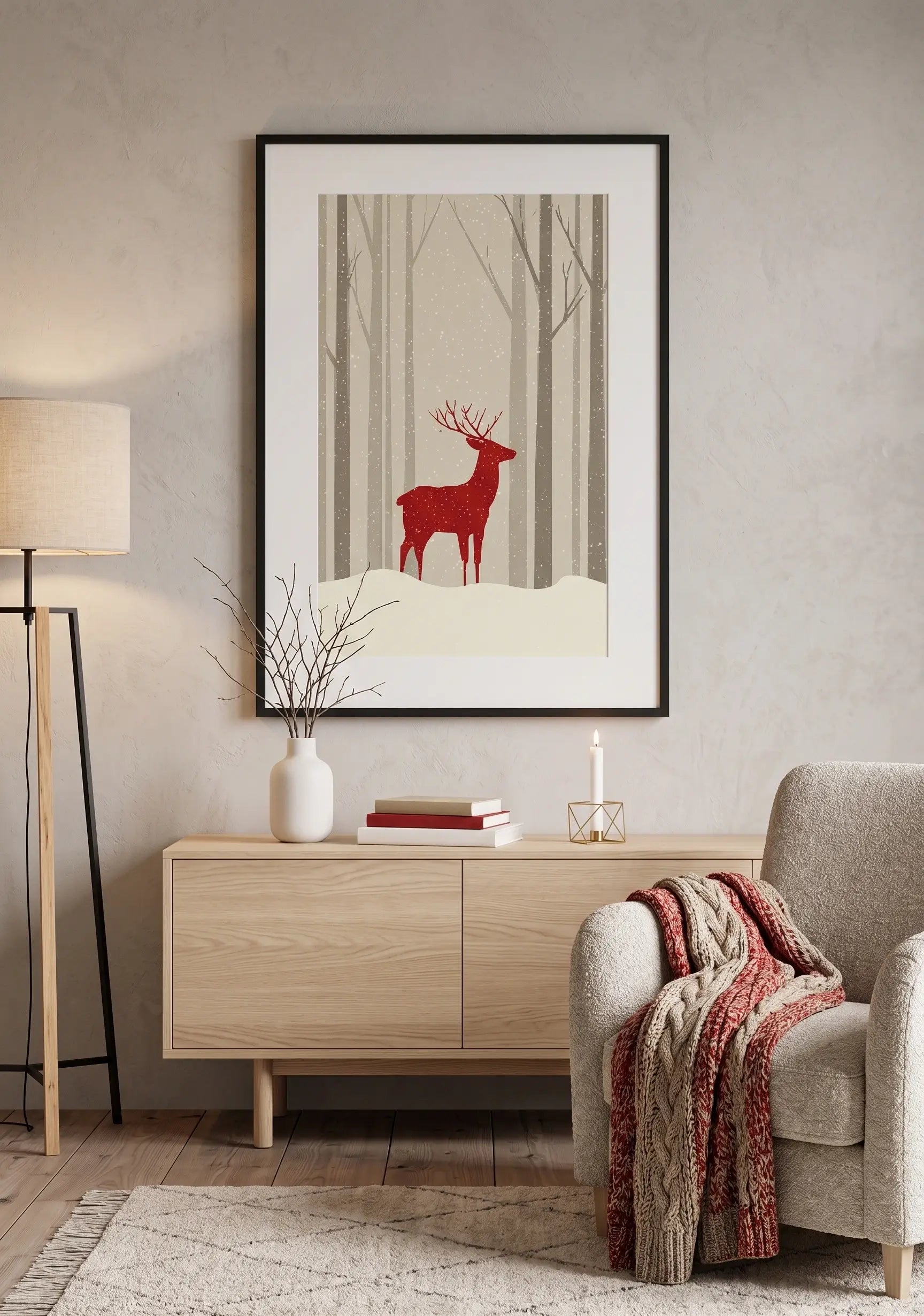 Tableau Cerf Noël