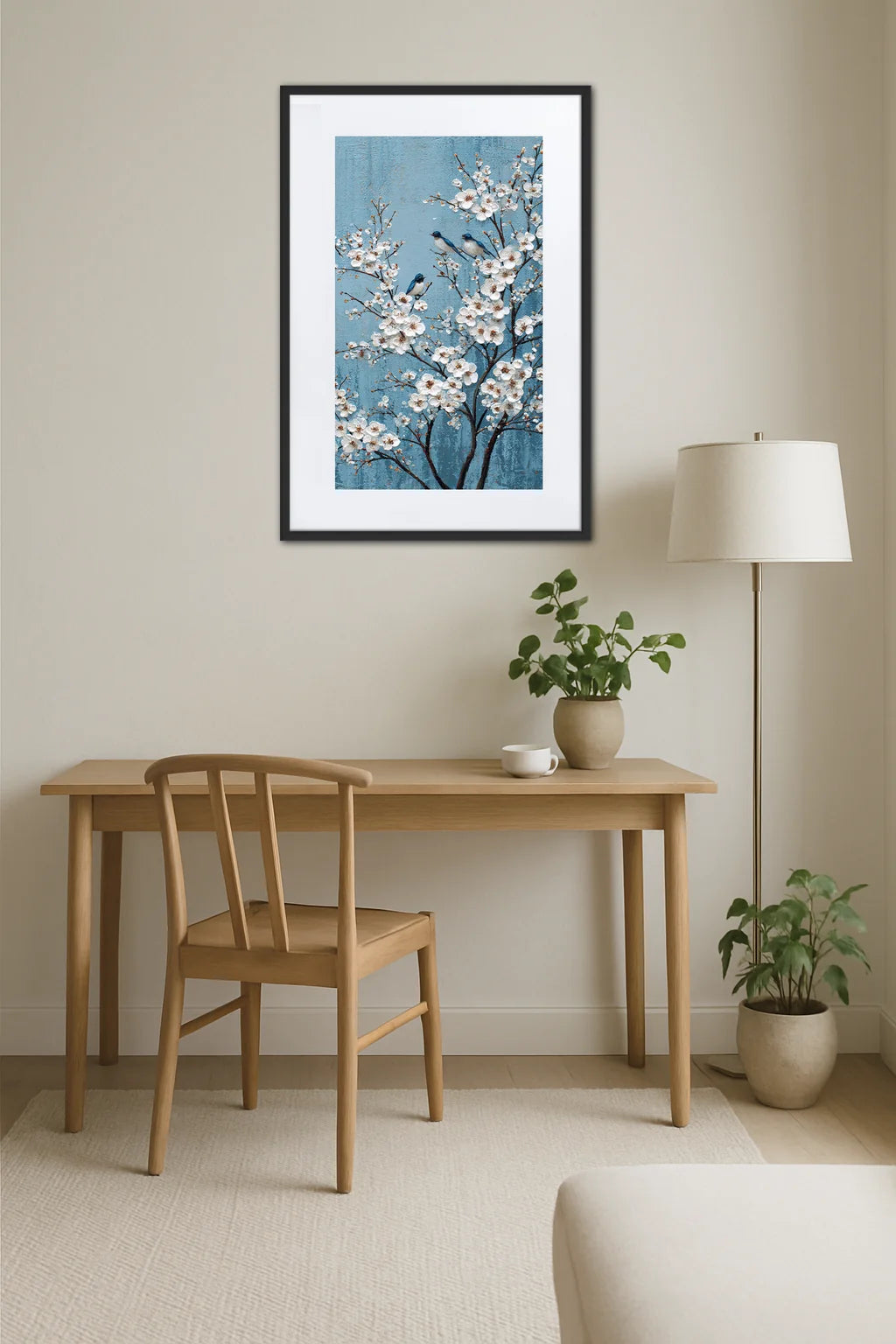 Tableau Cerisier Japonais Bleu