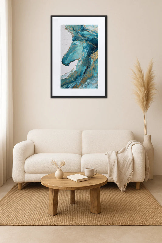 Tableau Cheval Abstrait Fluide