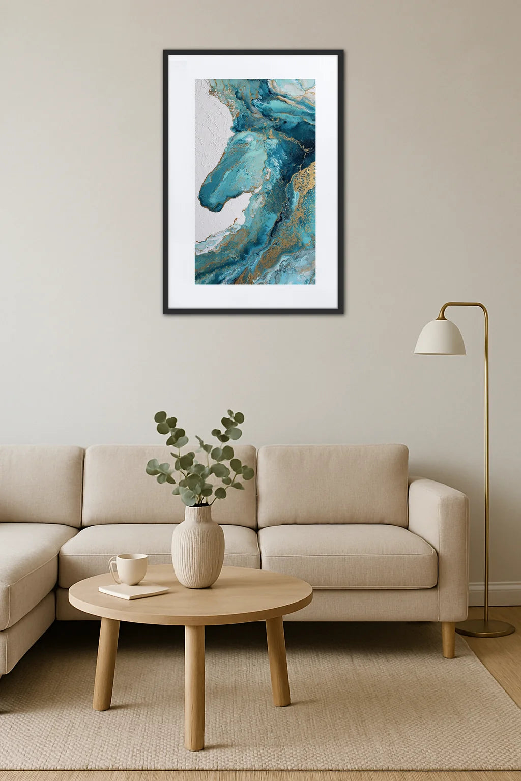 Tableau Cheval Abstrait Fluide
