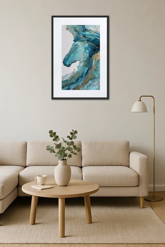 Tableau Cheval Abstrait Fluide