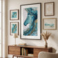 Tableau Cheval Abstrait Fluide