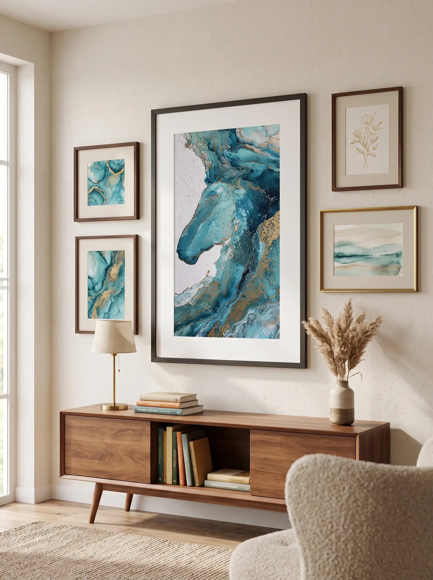 Tableau Cheval Abstrait Fluide