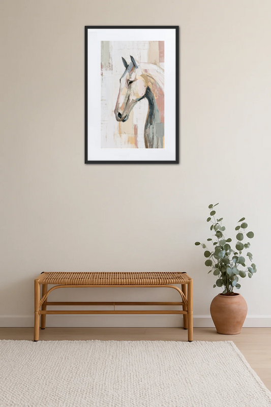 Tableau Cheval Abstrait Pastel