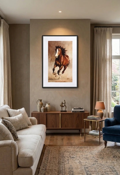 Tableau cheval au galop