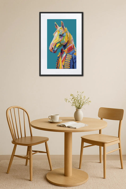 Tableau Cheval en Costume Pop Art 