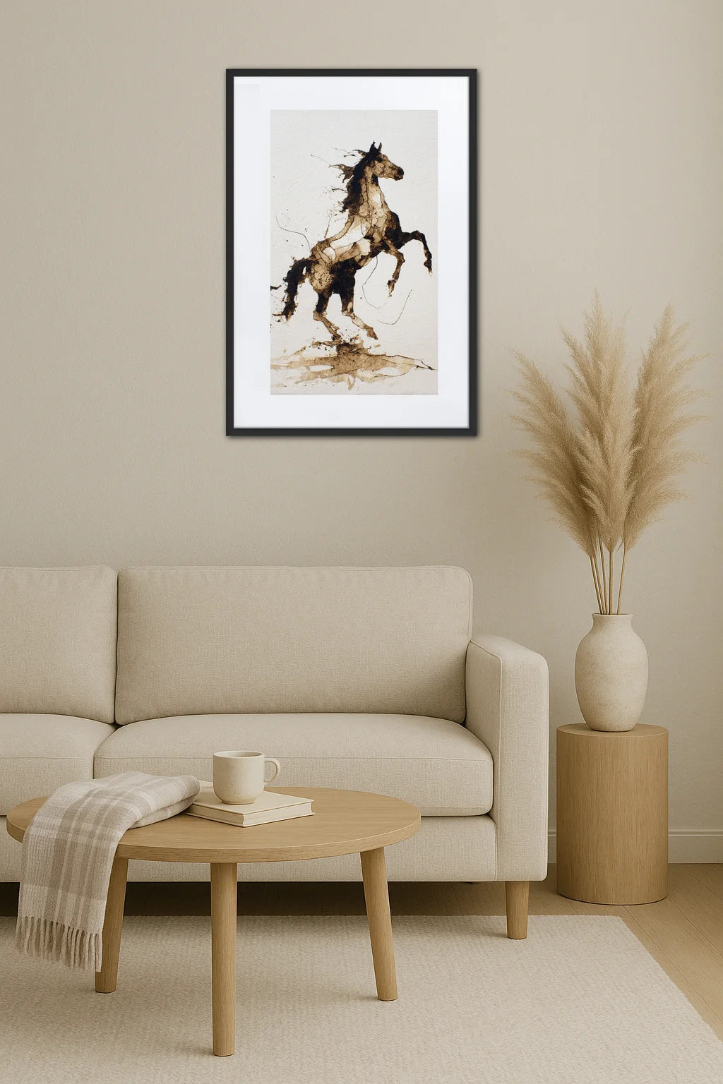 Tableau cheval encre