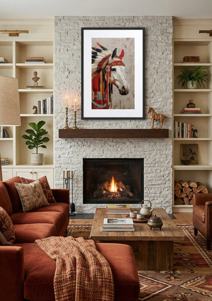 Tableau cheval indien