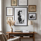 Tableau cheval noir et blanc mouvement