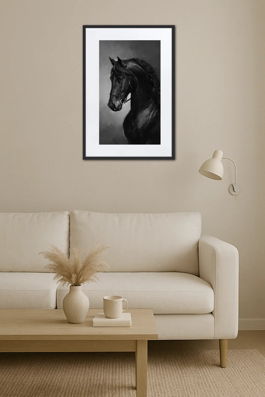Tableau Cheval Noir