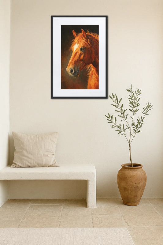 Tableau Cheval Orange