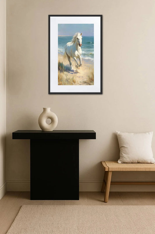 Tableau Cheval tableau cheval plage décoration murale dans un intérieur moderne