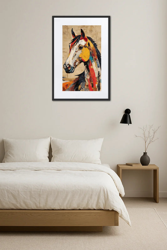Tableau Cheval Pop Art Collage