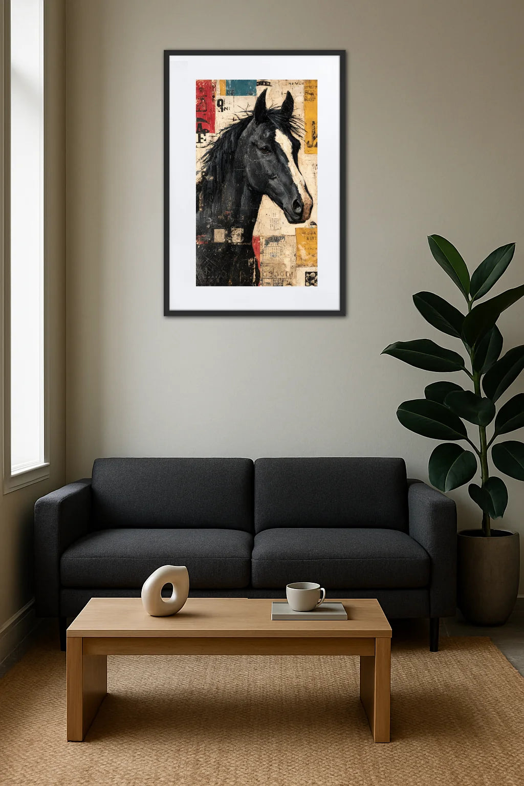 Tableau Cheval Pop Art Esprit Basquiat