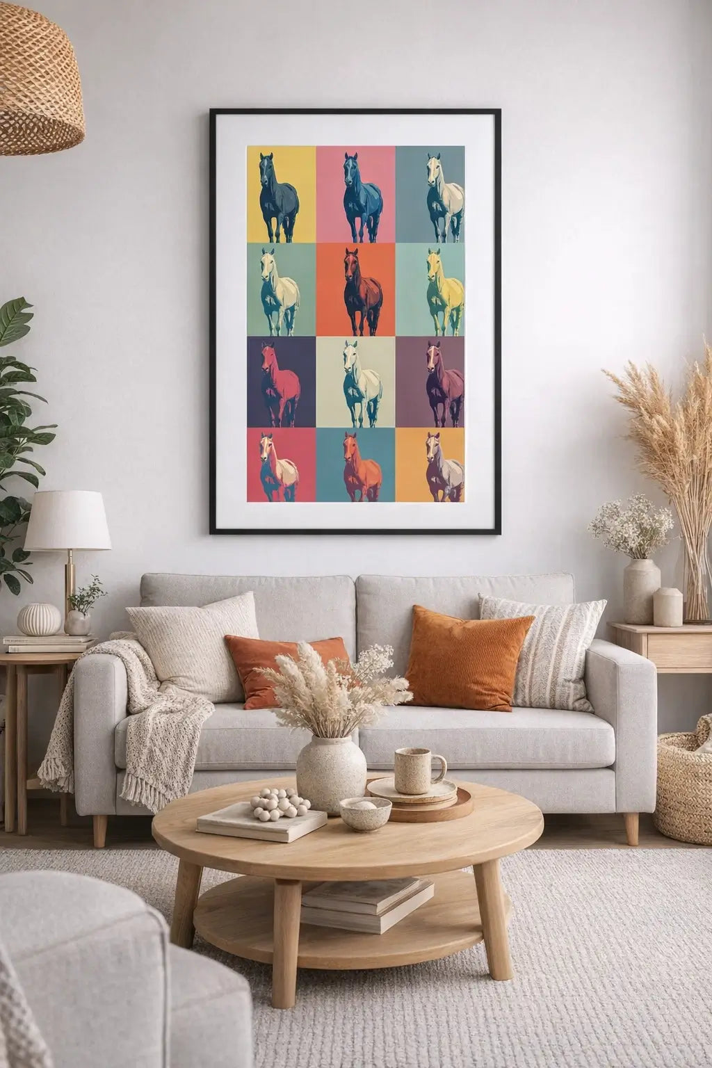 Tableau cheval pop art répétition