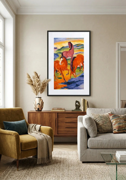 Tableau cheval rouge