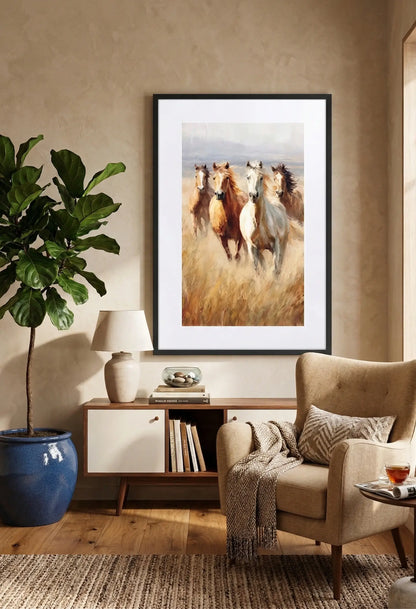 Tableau chevaux sauvage