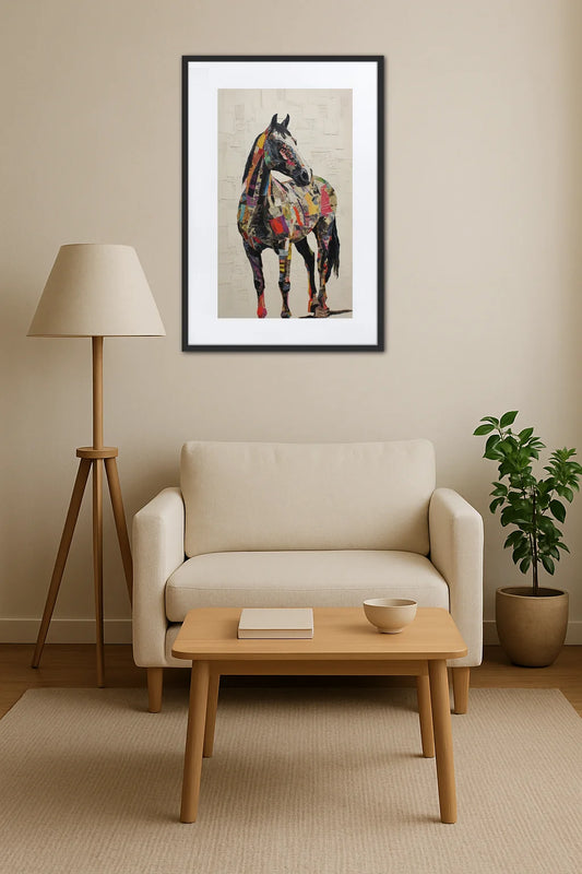 Tableau Collage Cheval Pop art