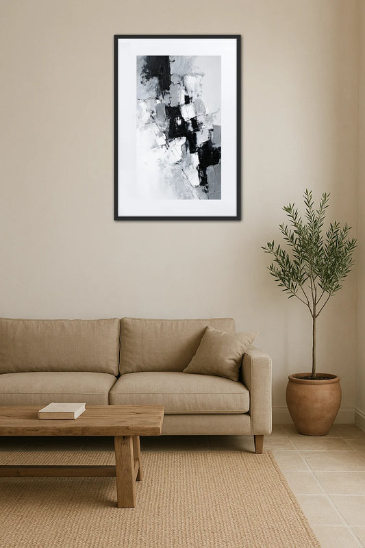 Tableau Contemporain Noir Et Blanc