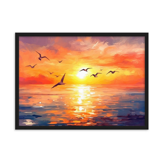 Tableau coucher de soleil mer