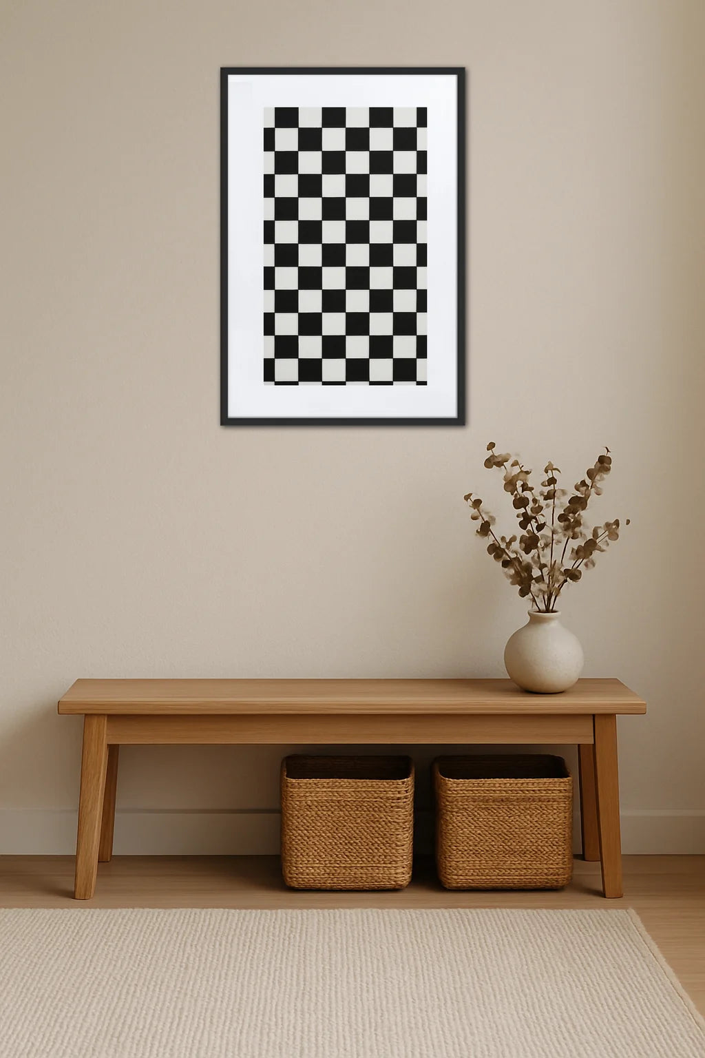 Tableau Damier Noir Et Blanc