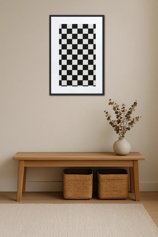 Tableau Damier Noir Et Blanc