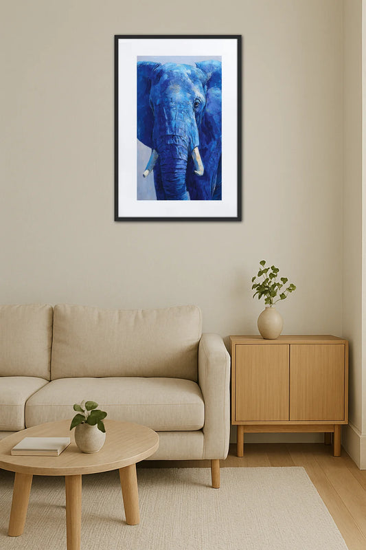 Tableau Éléphant Bleu