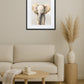 Tableau éléphant au mur dans une chambre bébé avec canapé et décoration