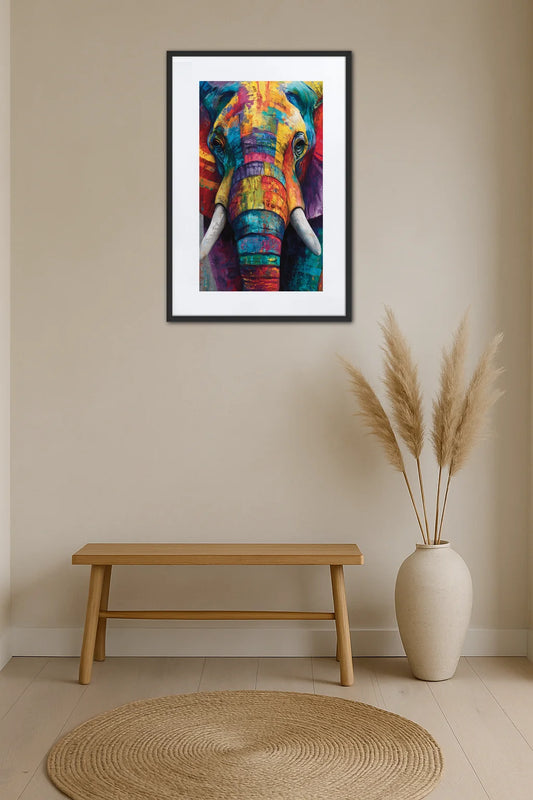 Tableau Éléphant Coloré