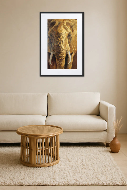 Tableau Éléphant Doré