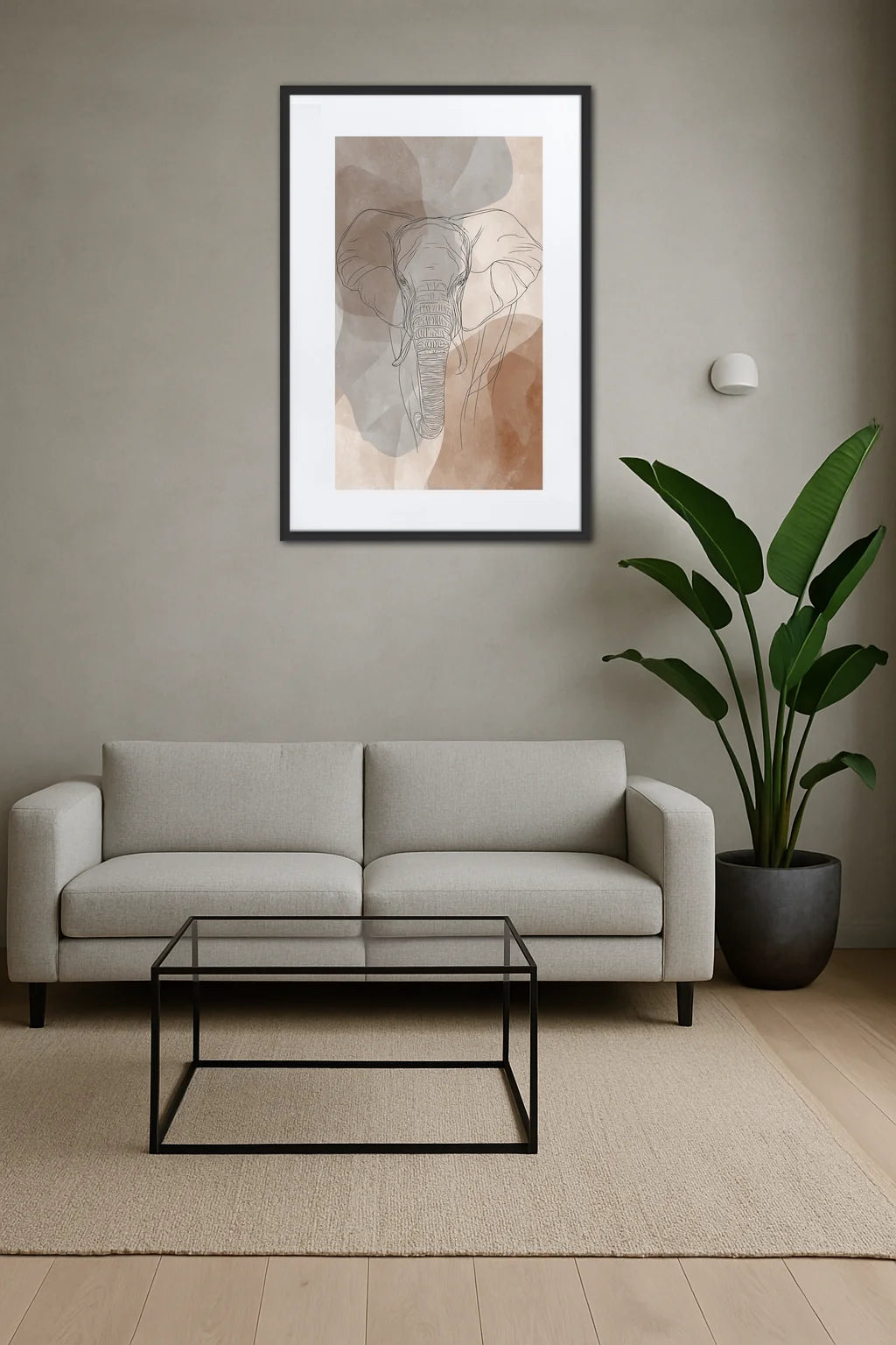 Tableau éléphant minimaliste